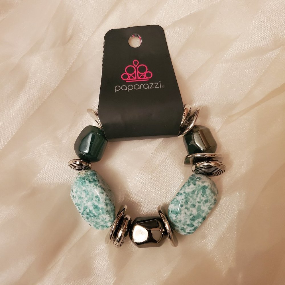 Teal and Silver bracelet